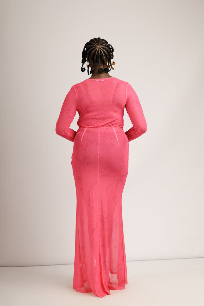 NOLANI KNOT DRESS - PINK
