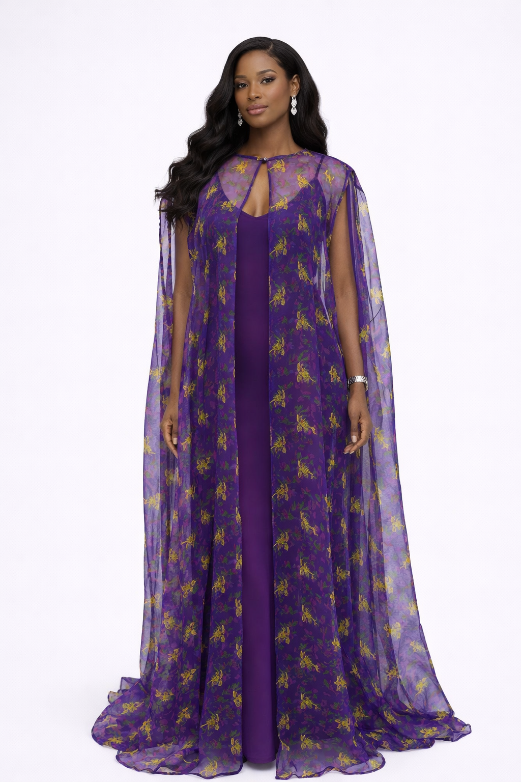 SIMI ORGANZA KIMONO - PURPLE