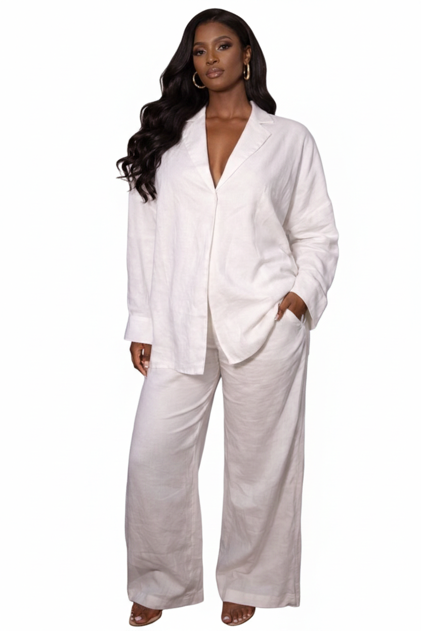 NAYA PANT SET - WHITE