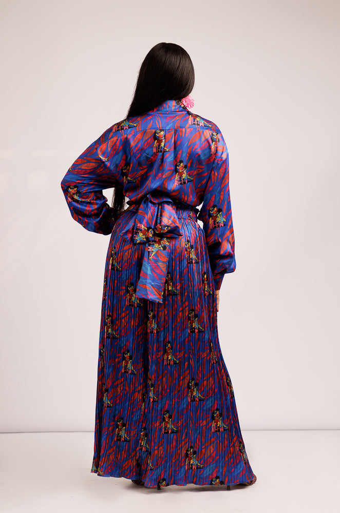 FARI WRAP CO-ORD SET - BLUE