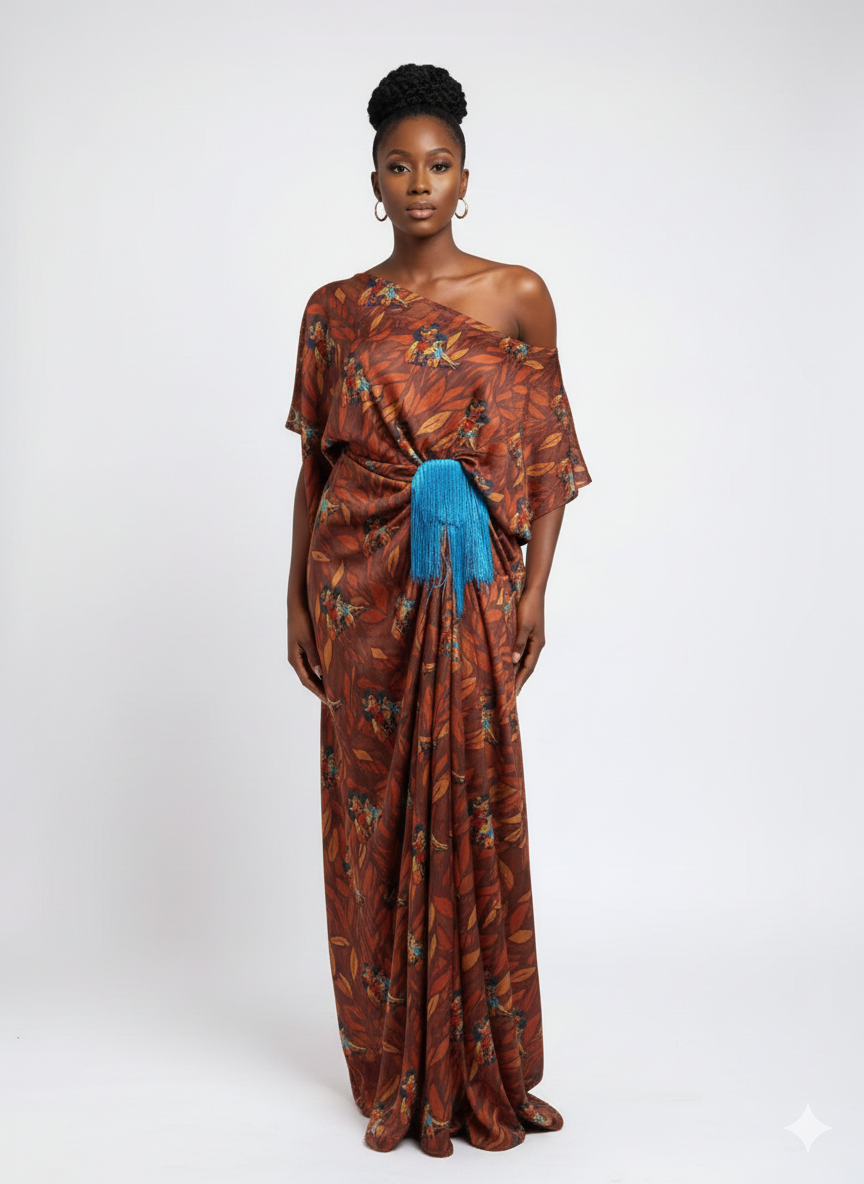 THE BOLA PEEP KAFTAN - COPPER