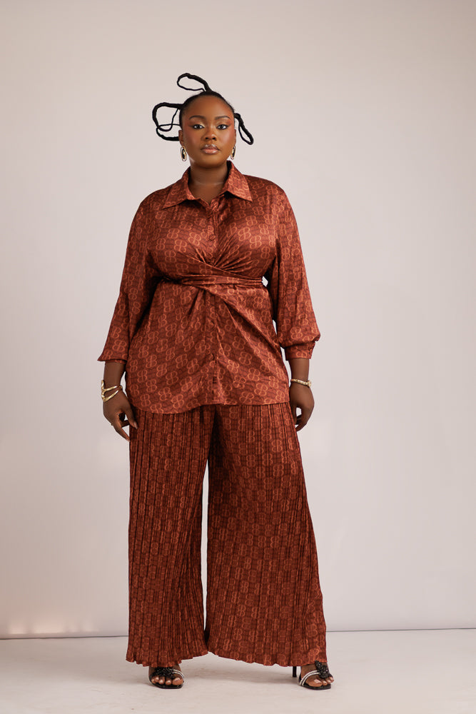 TOLA PANT SET - BROWN