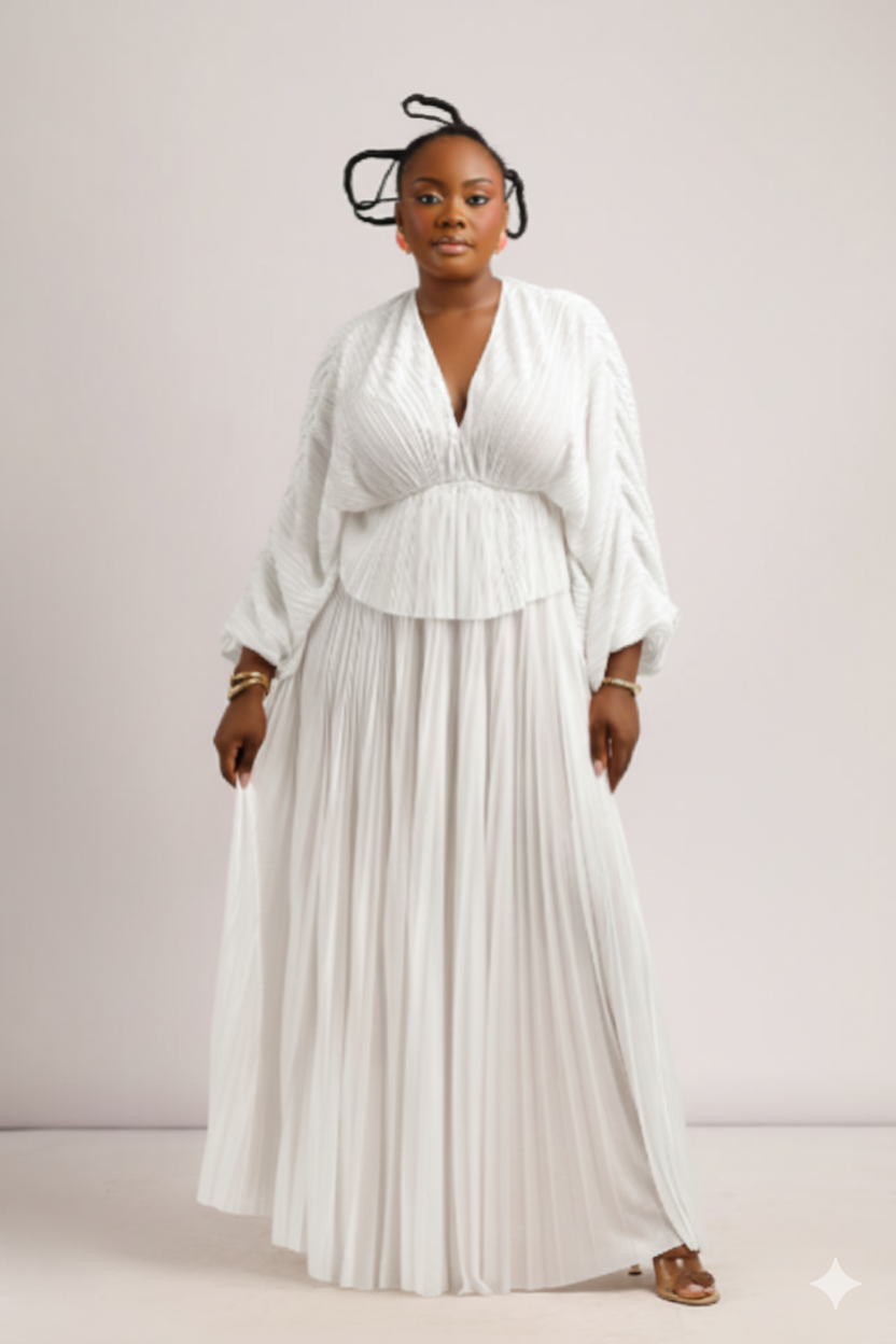 ALBA ZUKI SKIRT SET - WHITE