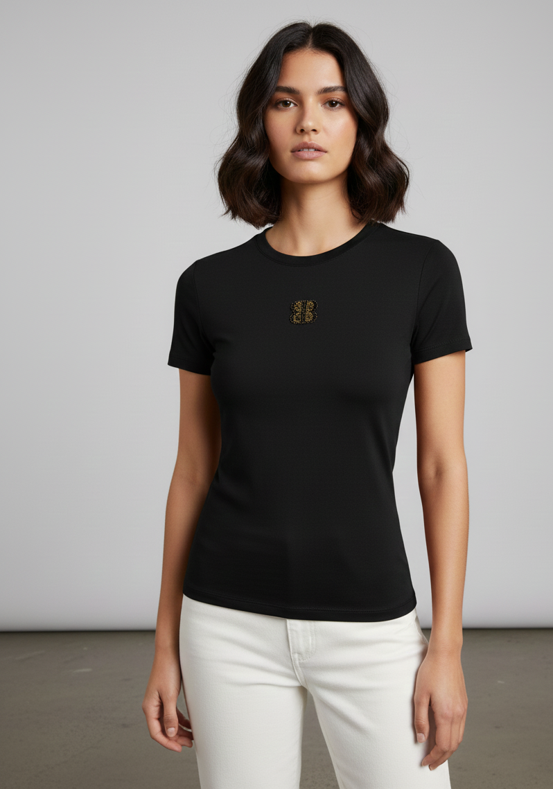 DOS FITTED TEE - BLACK