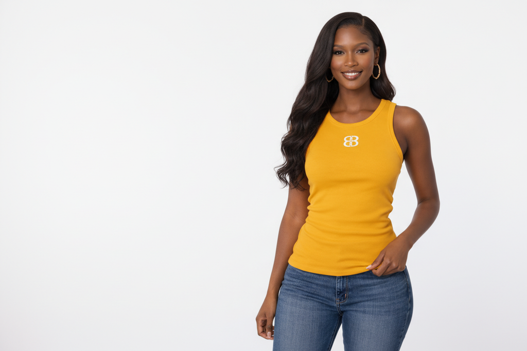 THE DOS TIE TANK TOP - YELLOW